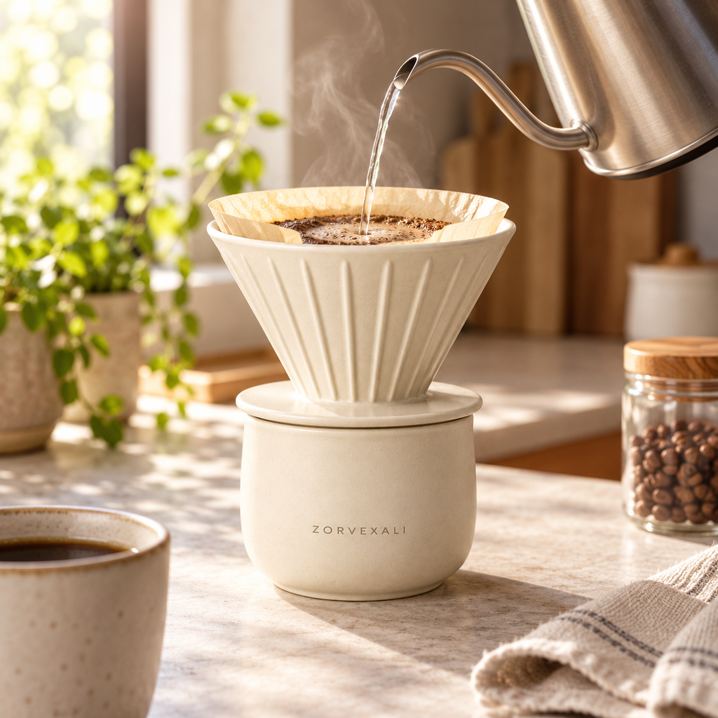 ZORVEXALI Stoneware Pour Over Coffee Dripper