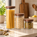 ZORVEXALI Stackable Glass Pantry Jars
