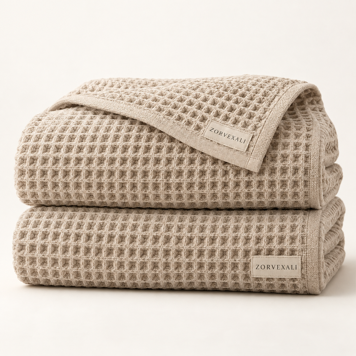 ZORVEXALI Cotton Waffle Bath Towel Set